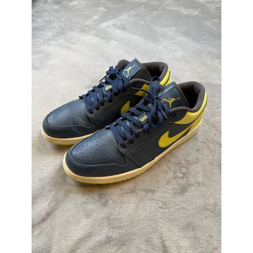 Air Jordan 1 Low Squadron Blue Electric Yellow - Mens 13 -‎ 553558-417